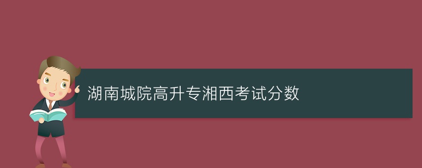 湖南城院高升专湘西考试分数
