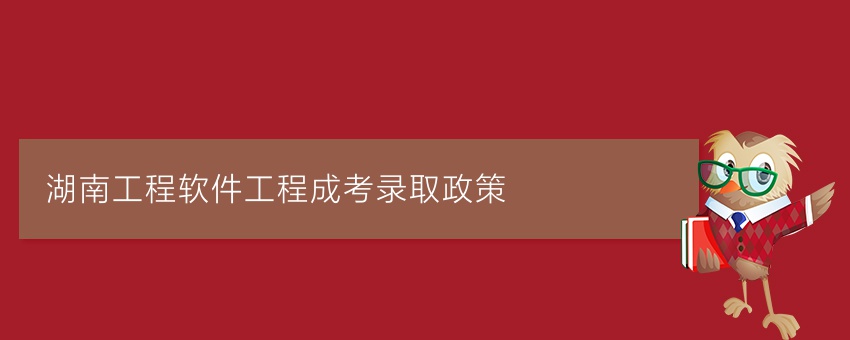 湖南工程软件工程成考录取政策