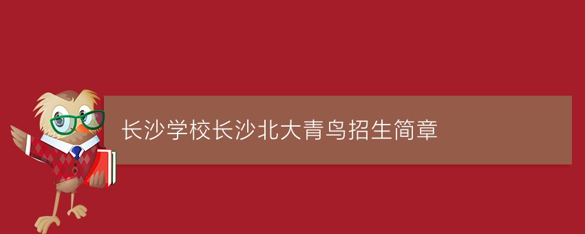 长沙学校长沙北大青鸟招生简章