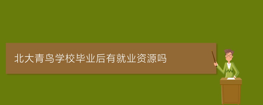 北大青鸟学校毕业后有就业资源吗