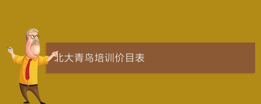 北大青鸟培训价目表