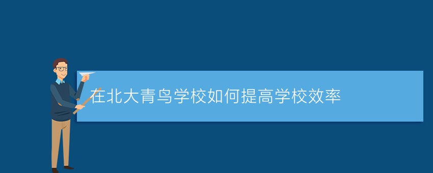 在北大青鸟学校如何提高学校效率