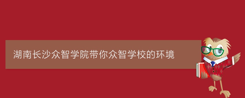 湖南长沙众智学院带你了解众智学校的环境